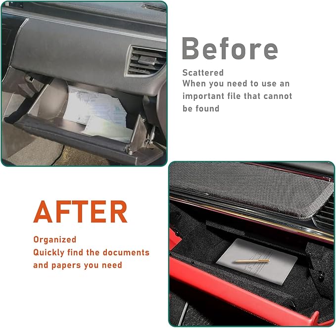 Kewucn Car Registration and Insurance Card Holder, Leather Auto License Document Glove Box Compartment Organizer, Essentials Vehicle Wallet Case for Driver License, ID Card (Gray)