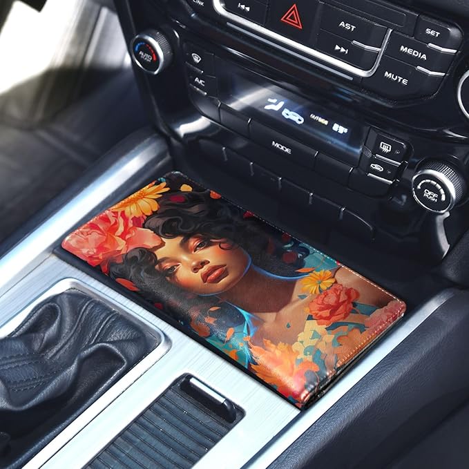 African American Black Women Car Registration and Insurance Holder Vehicle Glove Box Organizer Car Accessories Wallet Case for Women Men 202a1011