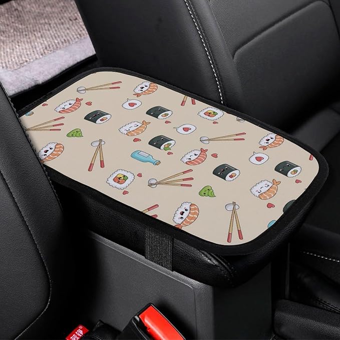 PPIKTC Car Armrest Storage Box Mat Sushi, Interior Protection Accessories for Most Vehicle, SUV, Truck, Car, Waterproof
