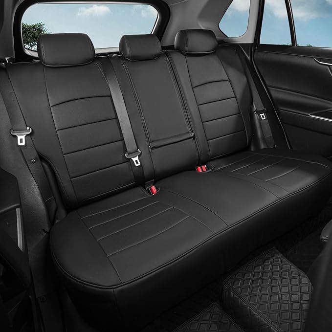 coverdream Corolla Cross Leather Seat Covers Custom Fit for 2023-2026 Toyota Corolla Cross Hybrid S,SE,XSE,Nightshade SUV,Fully Covered,Luxury Waterproof Car Seat Protector(Full Set,Black)