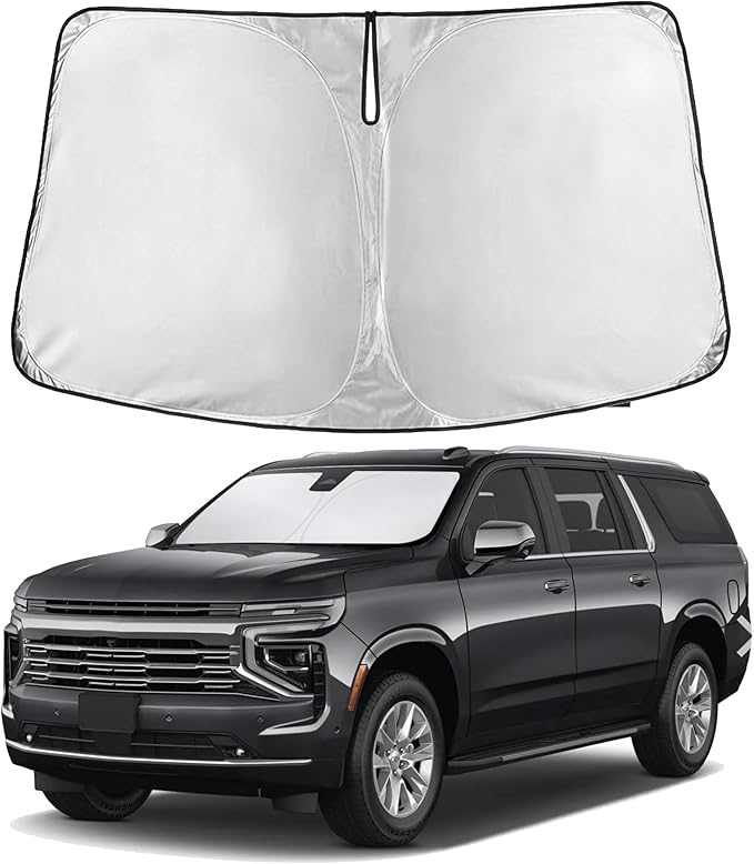 EcoNour Windshield Sun Shade for Chevrolet Suburban 2021–2022 2023 2024 2025, Sun Visor for Front Windshield & Window Sunshade Cover, UV Heat Blocker & Protector, Car Accessories