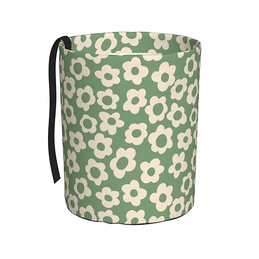 BEIANSHUO Vintage Groovy Flowers Car Trash Can Collapsible Garbage Can,Hanging Trash Bag Water Proof with Suitable for Storage for Car Interiors,Home