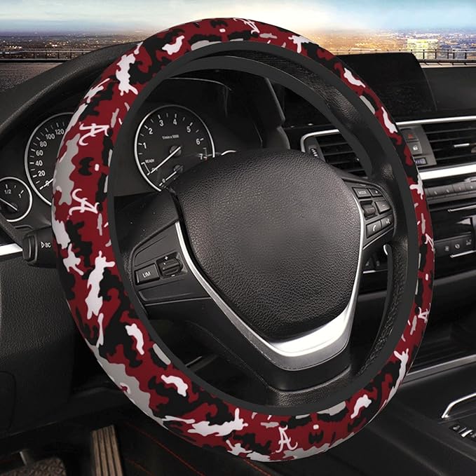 Alabama Camouflage Car Steering Wheel Cover for Men Women,Universal Automotive Steering Wheel Cover for Suvs Sedans Cars