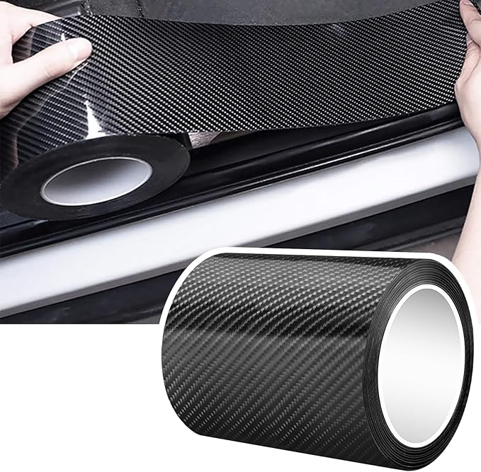 DGSL Car Door Edge Guards Door Sill Protector, 4In x 16.4Ft 5D Carbon Fiber Car Wrap Film, Vinyl Automotive Wrap Film Anti-Collision Fits for Most Car (Black)