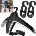 Car Back Seat Headrest Hanger 2 Car Hooks for Coat, Jacket, Suit, Clothes, Purse, Handbag, Grocery Bags - Multi-Purpose Storage Holder for Automobile - Black