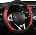 Car Steering Wheel Cover,Microfiber Leather Steering Wheel Cover Universal 15.5-16 inch, Anti-Slip Breathable Auto Wheel Cover Protector for Men Women (Black&Red)