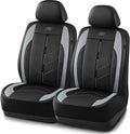 Skechers Car Seat Covers,Luxury Faux Leather Seat Covers,Waterproof Anti Slip Car Seat Protector Front Seats,Car Accessories Airbag Universal Fit for Most Cars,Vans,Trucks,SUV,Grey