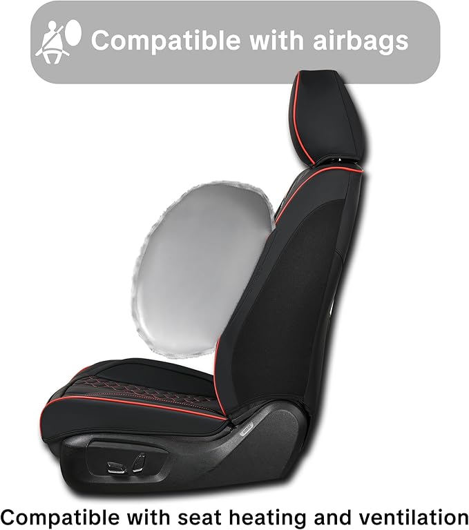 Wertigen Black Car Seat Covers Full Set,Waterproof Leather Car Seat Covers,Suitable for suvs, sedans, and Pickup Trucks