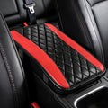 Car Center Console Cushion Pad, Arm Rest Covers, 12.6"×7.5" Leather Waterproof Auto Armrest Seat Box Protector, Auto Comfortable Center Console Cover Universal for Most Vehicles (Red)