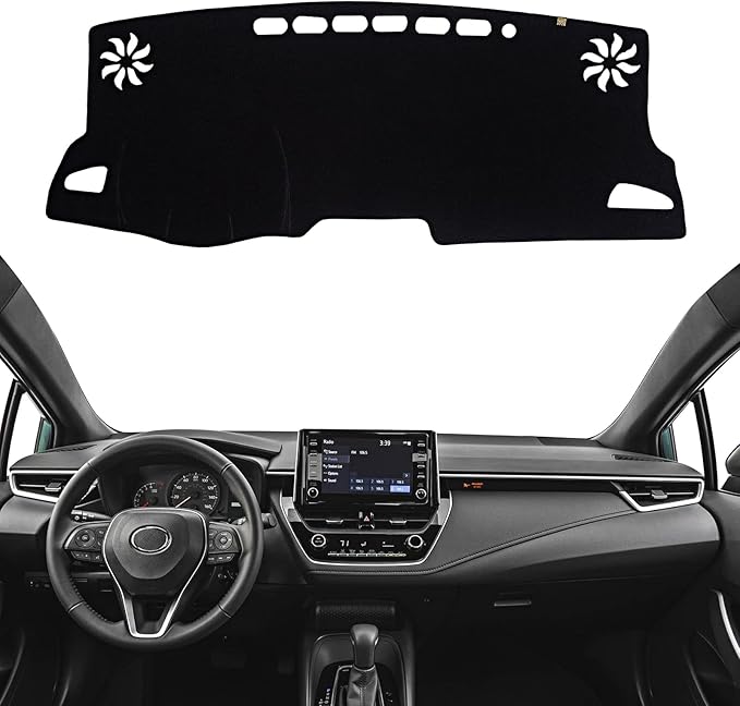 KEYOOG Dashboard Cover Dash Mat Fit for to-yota Corolla 2024-2020 (Without HUD Models),(2019 SE XSE Hatchback) Car Dash Board Mat Anti-Glare Carpet,Non-Slip Pad Sunshield Protector (Black)