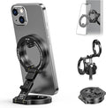 Dual Magnetic Phone Holder Compatiable with Magsafe for iPhone 16 15 14 13 12 Pro Max Plus Series, 1/4" Screw Tripod Mount, Gym Magnetic Phone Stand Travel(Black)