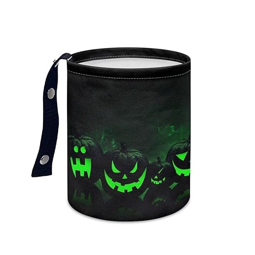 Green Pumpkins Car Trash Can, Cute Car Trash Bag, Vehicle Trash Can, Multipurpose Trash Bag Hanging, Portable, Waterproof Storage Bag for Cars