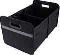 Trunk Organizer for car, Foldable Cargo storage, Black 55L, for SUV Car Truck, 600D Waterproof Oxford Polyester, 2 Compartments With Handle, Car seat storage box
