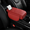 Car Armrest Covers for Infiniti QX60 2013–2025,Leather Protection Padding Center Console Cushion Storage Box Mat Pad Cover Protector,Red