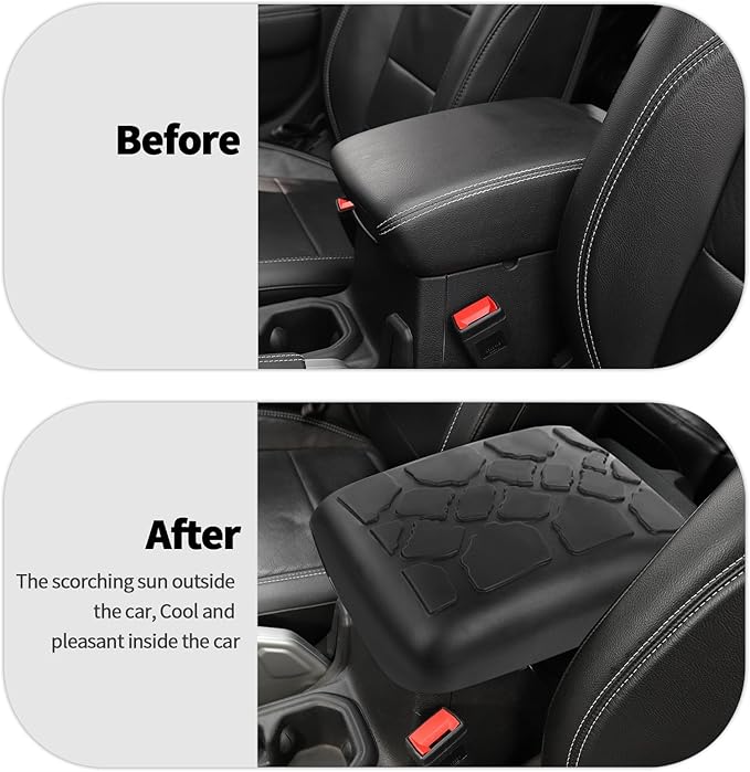 Center Console Armrest Cover Fit for 2018-2024 Jeep Wrangler JL JLU & Jeep Gladiator JT, Armrest Storage Soft Mat Pet Antiscrach Mat Cover