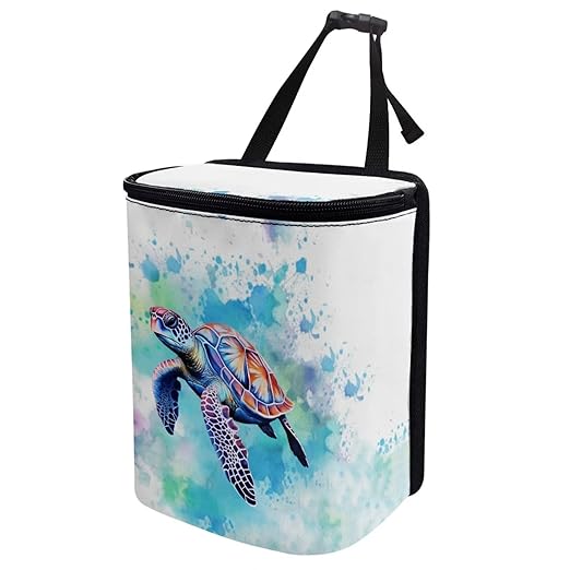 DISNIMO Tie Dye Car Trash Can Easy-to-Install Car Accessory Interior, Sea Turtle Leak-Proof Car Garbage Can Bin Organizer Storage Bag for The Back Seat of Any Cars, Sedans, SUVs & Trucks