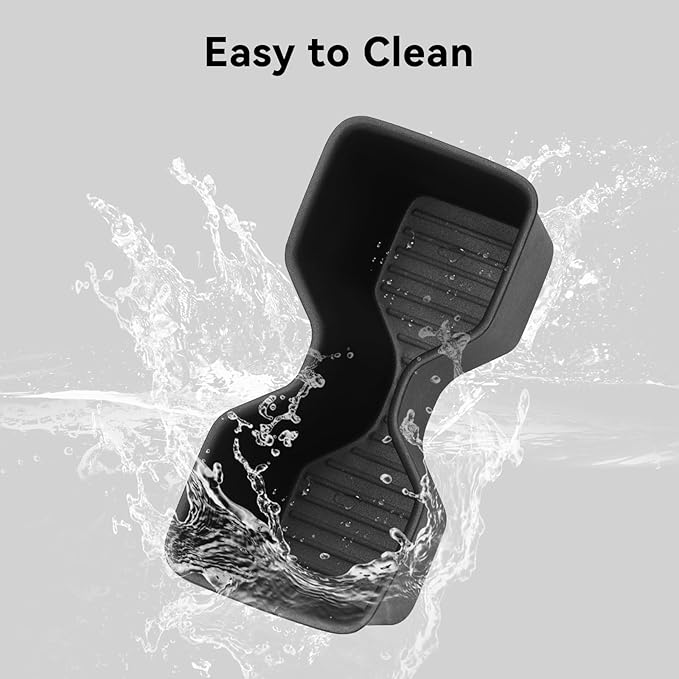 LUCKEASY 2PCS 3rd Row Side Cup Holders Insert for Hyundai Santa Fe 6/7 Seat 2024 2025 2026 Rear Drink Limiter Interior Accessories TPE Black