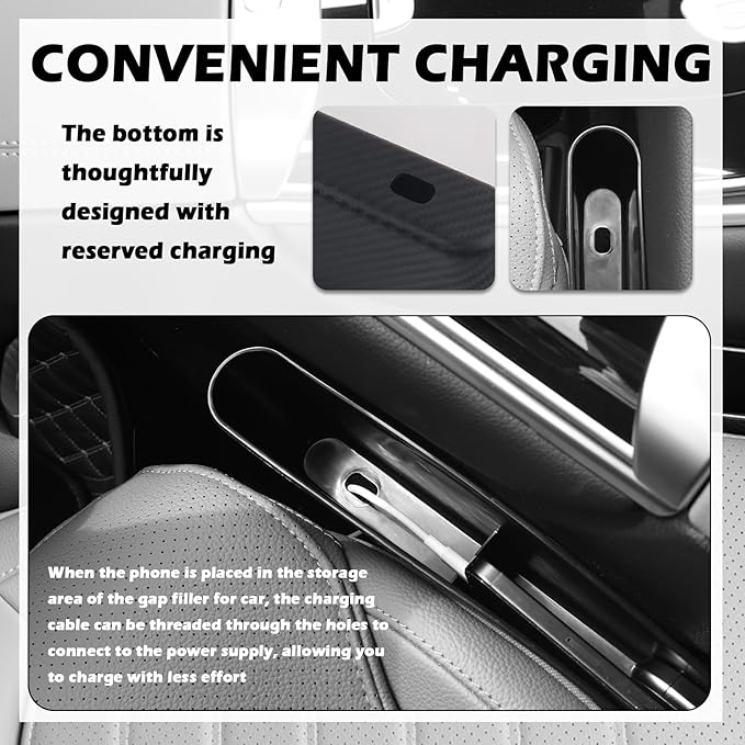 2026 New Car Seat Gap Filler Organizer,Stylish Dual Slot Car Seat Gap Organizer with US Flag Logo & Charging Ports,Universal & Flexible Console Catcher as Cars Seats Organizers
