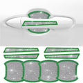 8Pcs Bling Car Door Handle Protector Stickers,Crystal Rhinestone Glitter Car Door Handles Cup Scratch Protectors Decals Universal (Green White)