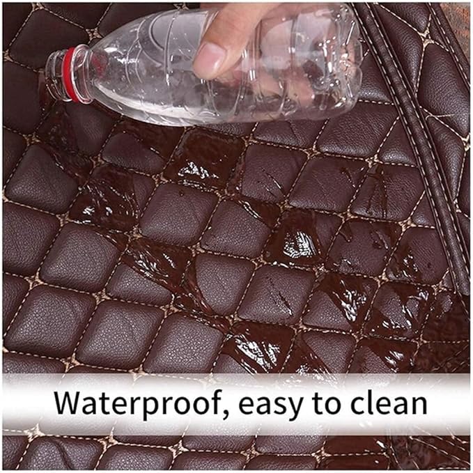 Custom Car Mats All Weather Fit Automotive Floor Mats PU Leather Protector Mat for Most Sedan, SUV, Truck Floor Mats (Wine red)
