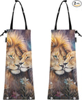 ALAZA Hanging Car Trash Bags Garbage Bag Trash Can for Back Seat Small Lion 2 Washable Storage Bag Retractable 2 Pack