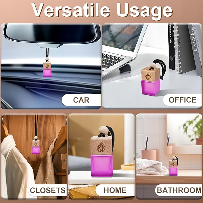 Car Air Freshener Hanging 2 Pack, Vanilla Cream Scent Car Air Fresheners Diffuser, Long Lasting Car Fragrance, Cute Car Accessories for Women