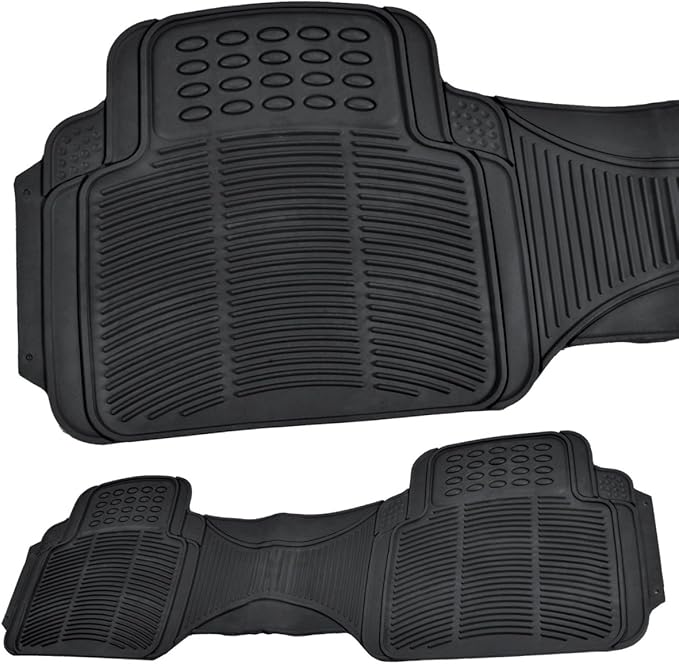 BDK Contour Liners - Original Heavy Duty Rubber Floor Mats for Car SUV Truck & Van - All Weather Protection (Original)