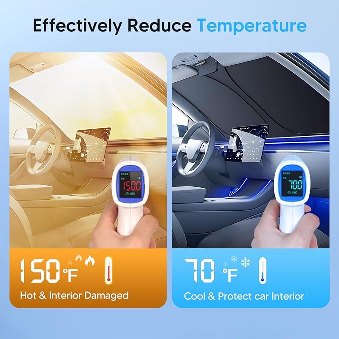 KUST Windshield Sun Shade for 2025 2026 Toyota Camry (Hybrid LE SE XLE XSE) Accessories 4 Layers Car Sunshade for Front Windows Shade Custom Fit Camry Sun Visor 260T Retractable Blocks Shade UV Rays