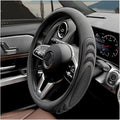 HZEL Car Steering Wheel Cover, 14.5-15" Breathable Vehicle Steering Wheel Protector with Anti-Slip Lining, Comfortable Auto Interior Decoration Accessories, Universal for Truck SUV Sedan (Black)