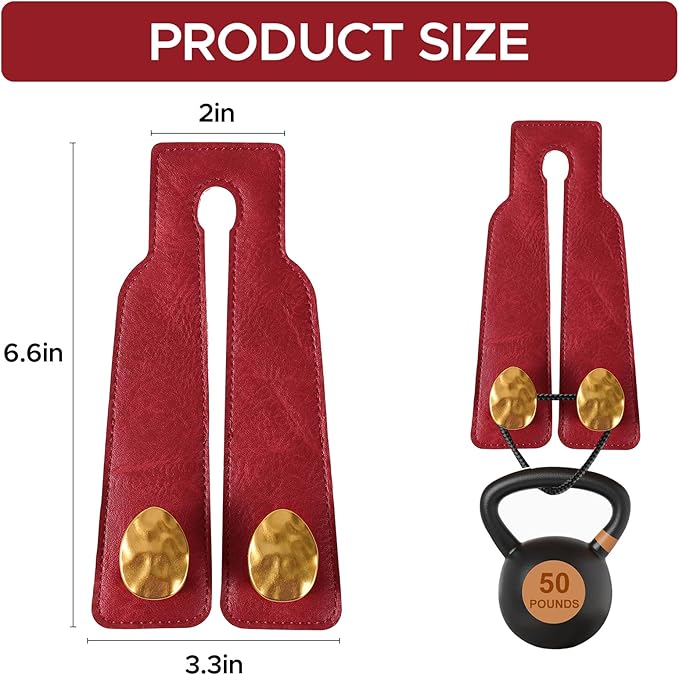 URIZZD 4 PCS Leather Car Seat Hooks for Headrest, Vehicle Hanger Storage Organizer Universal for Handbag Purse, Car Accessories Gift (Red-Gold-4 PCS)