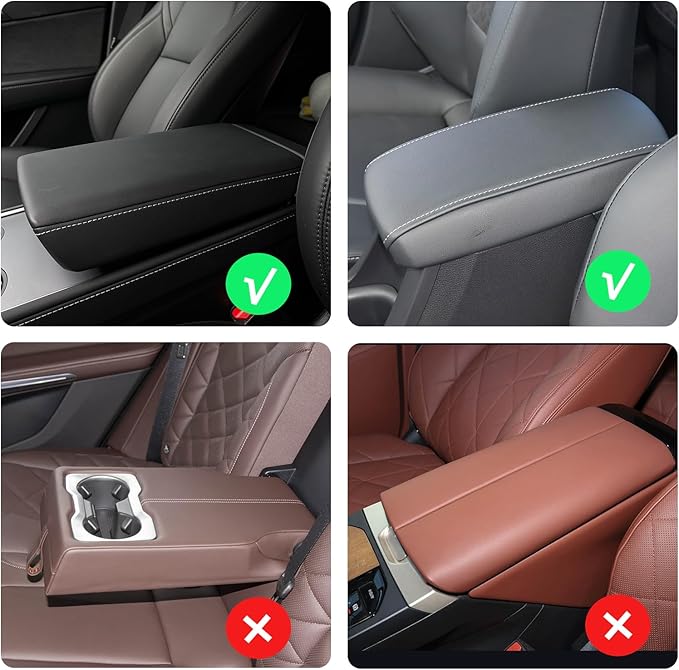 Car Center Console Cover,Microfiber Leather Car Armrest Cover Cushion with Storage Bags, Universal Car Armrest Storage Box Car Interior Accessories for Most Vehicles, Red