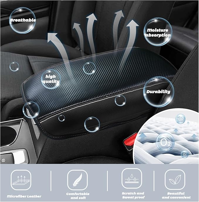 SHAOHAO for 2024 2025 Subaru Ascent Car Armrest Cover for 2019-2023 2024 2025 Subaru Ascent Accessories Center Console Cover Ascent 2023 2024 2025 Arm Rest Console Lid Protector Cushion Cover Pad