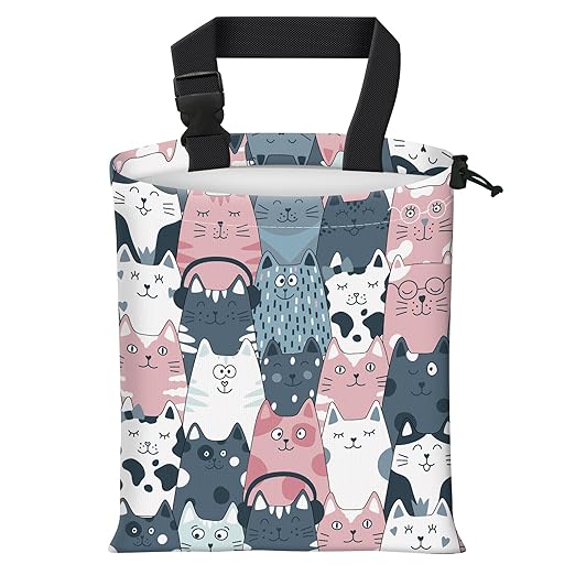 AFYEWKC Car Trash Bag Large Hanging Can for Back of Seat, Cute Waterproof Car Garbage Bag for Vehicle, Travelling, Outdoor Colorful Cartoon Cats