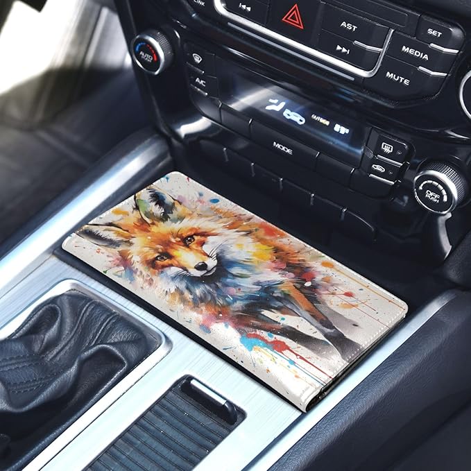 Cute Fox Animal Car Registration and Insurance Holder Vehicle Glove Box Organizer Car Accessories Wallet Case for Women Men 202a4856