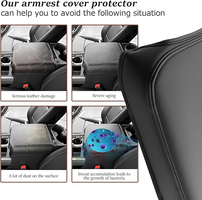 SKTU for 2023-2026 Ford F-250 Armrest Cover for 2023-2026 Ford F-250 Super Duty Center Console Cover 2023-2026 F-250 Super Duty Accessories Console Cushion F250 Seat Box Pad [Durable, Soft]