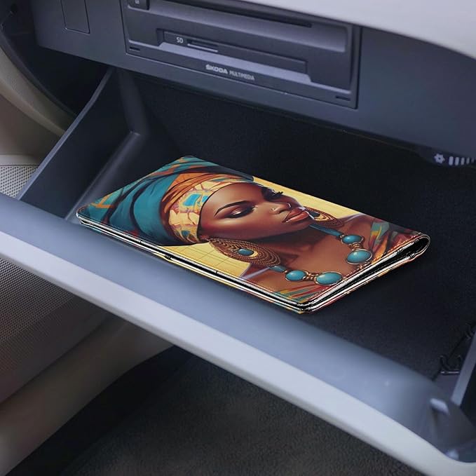 African American Black Women Car Registration and Insurance Holder Vehicle Glove Box Organizer Car Accessories Wallet Case for Women Men 202a1626