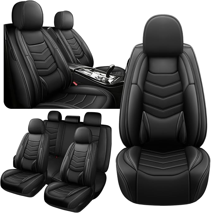 Car Seat Covers Fit for Chevy Trax 2015-2025, Side Airbag Compatibility, 3D Lumbar Support and Seamless Fit, Easy to Clean Sports Seat CoverFull Set, Black