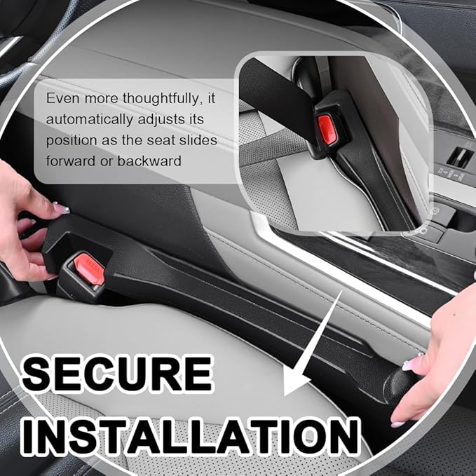 2026 Upgraded Car Seat Gap Filler 2 Pack,3 in 1 Car Seat Gap Organizer with Slot & Hook for Phone/Keys,Universal Anti-Drop in Between Cars Seats Catcher Fits for Truck SUV