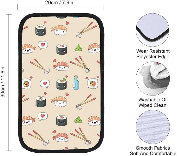 PPIKTC Car Armrest Storage Box Mat Sushi, Interior Protection Accessories for Most Vehicle, SUV, Truck, Car, Waterproof
