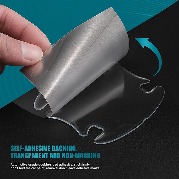 8PCS Car Door Handle Protector, Auto Door Bowl Anti-Scratches Silicone Guards, Car Bumper Rearview Mirrors Anti-Collision Strips for Cars Trucks SUVs (Transparent)