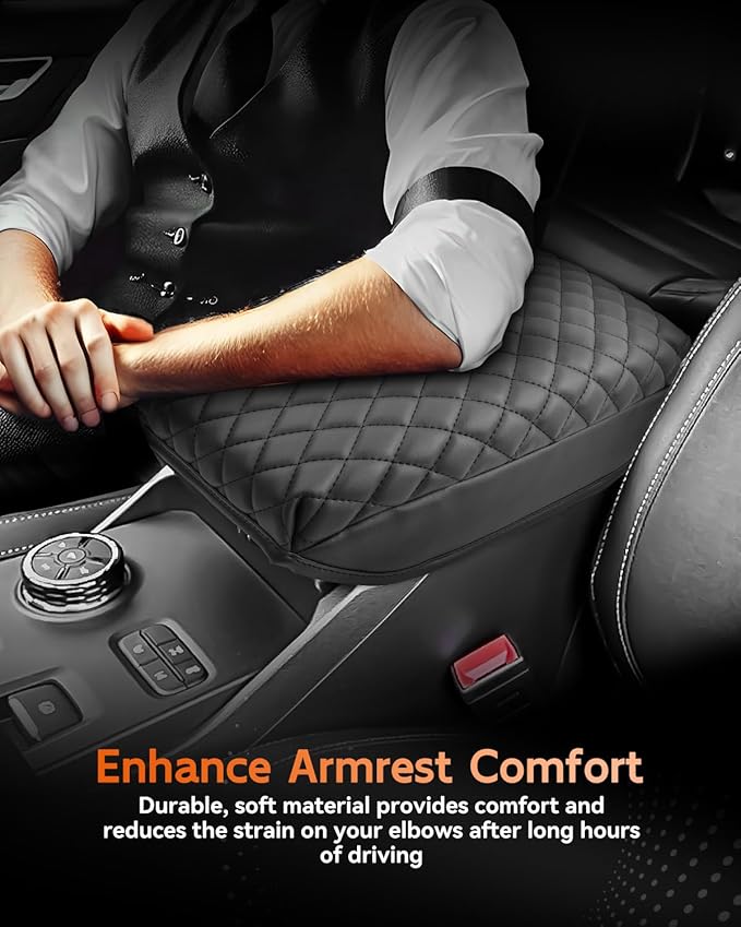 CDEFG for Ford Ranger 2024-2025 Center Console Cover Armrest Box Cover for Ranger (XL, XLT, Lariat, Raptor) 2024 2025 Accessories Console Arm Rest Protector