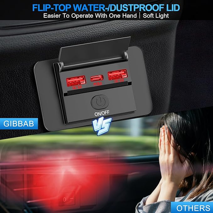 2PCS 3 Ports 12V RV USB Outlet 72W, Dual QC3.0 36W & PD3.0 Type-C Quick Charge 36W Panel Wall Mount, Automotive Car Socket Charger Adapter for Marine Boat Bus ATV Motorcycle Truck