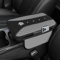 NBTEPEM Bling Crown Car Center Console Armrest Cover, Leather Middle Console Cover Cushion with 2 Storage Bags, Car Armrest Storage Box Interior Accessories for Most Vehicles(Gray)