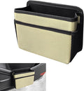 Collapsible Car Trash Can, Oxford Cloth Auto Trash Bin Hanging, Waterproof Automotive Interior Hanging Mini Dustbin Storage Bag Accessories for Vans, SUVs (Beige)