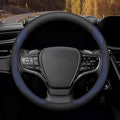 Mihecor Steering Wheel Cover Standard Size 14.5-15 inch, Breathable Microfiber Leather, Anti-Slip, Soft Grip, Fits Most Cars, SUVs, and Trucks, Black and Blue