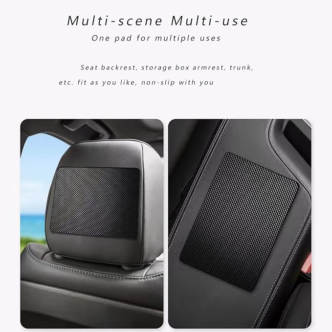 hill froeistung 2pack Sticky Anti-Slip mat, Non-Slip Rubber mat, Universal Non-Slip car Dashboard Sticky mat for Mobile Phones Sunglasses Keys fits with Cargo Liners(Black/Grid Pattern27*15cm)