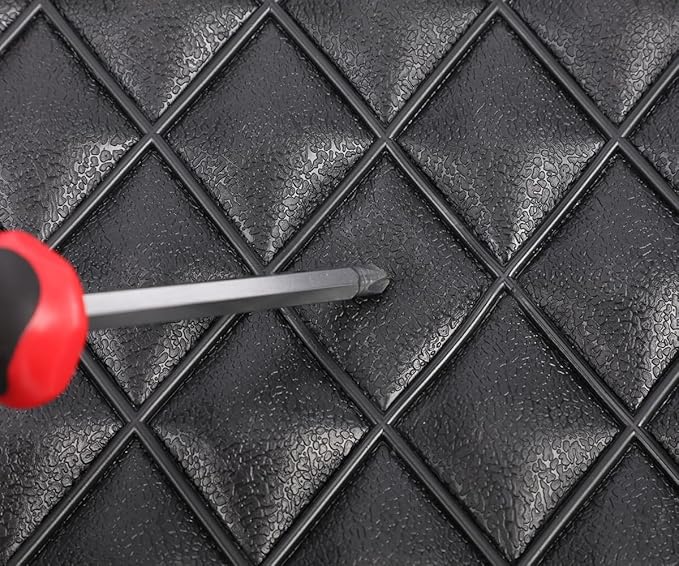 Universal Trim-to-Fit Car Floor Mats for Cars Trucks SUVs Rubber Non-Slip Waterproof All Weather Protection Floor Liner-Black