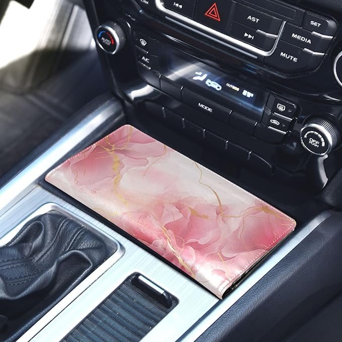 Ink Gold Marble Car Registration and Insurance Holder Vehicle Glove Box Organizer Car Accessories Wallet Case for Women Men 202a4849