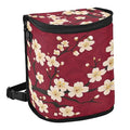 MNSRUU Car Trash Can with Lid, Vintage Floral Cherry Blossom Car Trash Bag Hanging Organizers and Storage for Front Back Seat, Leak-Proof Trash Bin