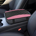 Car Center Console Cushion Pad, Car Armrest Cover, Universal Leather Waterproof Armrest Seat Box Cover, Car Interior Decor Accessories Comfortable Auto Armrest Cover Protector for Cars (Pink)